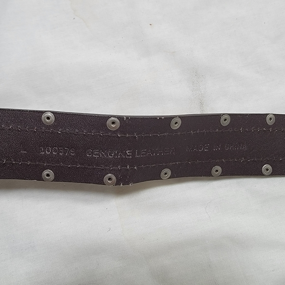 Womens size Large Genuine Leather Belt Chita Print and Brown Silver Buckle 36" - Picture 4 of 5